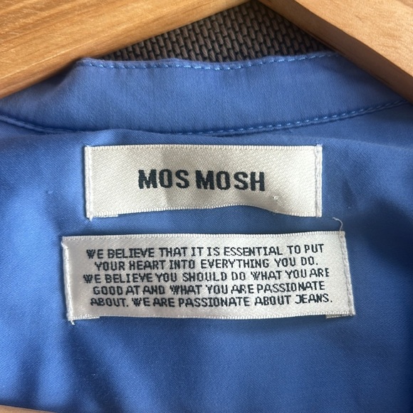 Mos Mosh Mattie Blue Button Down Ruffle Cuff Size Blouse Women Size M - Picture 7 of 13